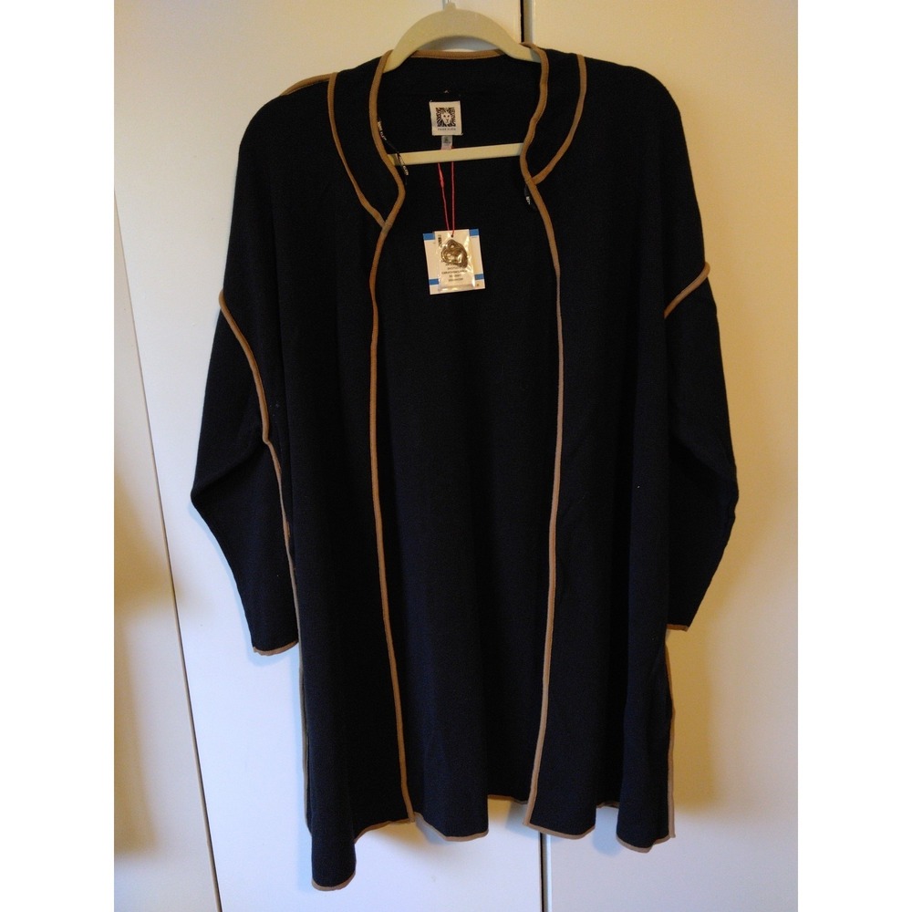 Anne Klein Womens Open Front Cardigan Size XL Quiet Luxury Capsule Elegant